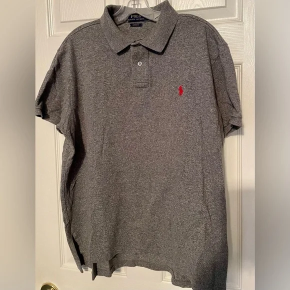 Polo Ralph Lauren short sleeve polo shirt, charcoal gray, custom fit XL - Picture 2 of 4